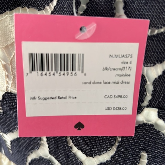 ✨HOST PICK✨ NWT KATE SPADE CREAM AND BLACK LACE MIDI DRESS - Picture 6 of 7
